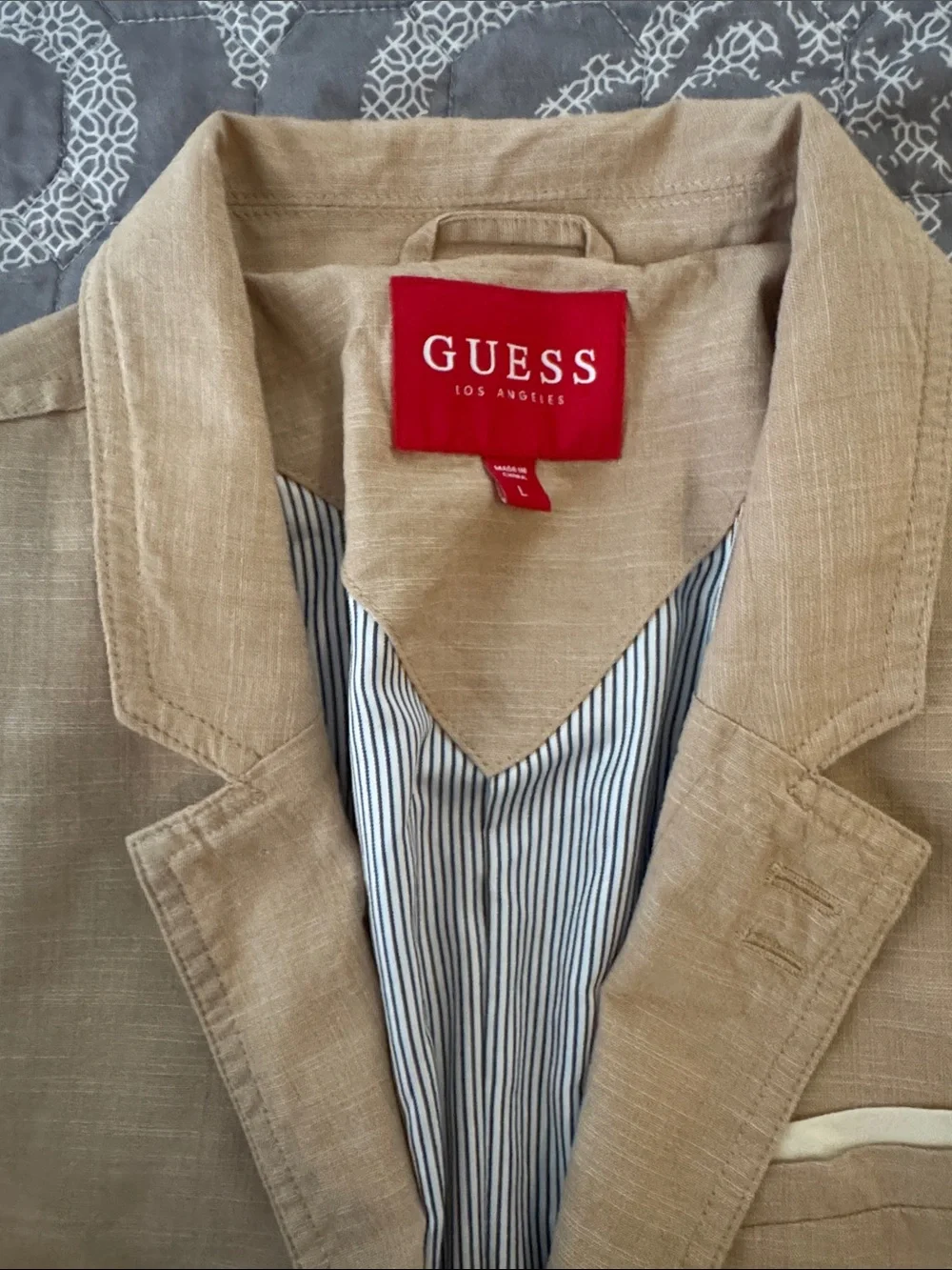 GUESS Men’s Light Tan 100% cotton Sport Coat